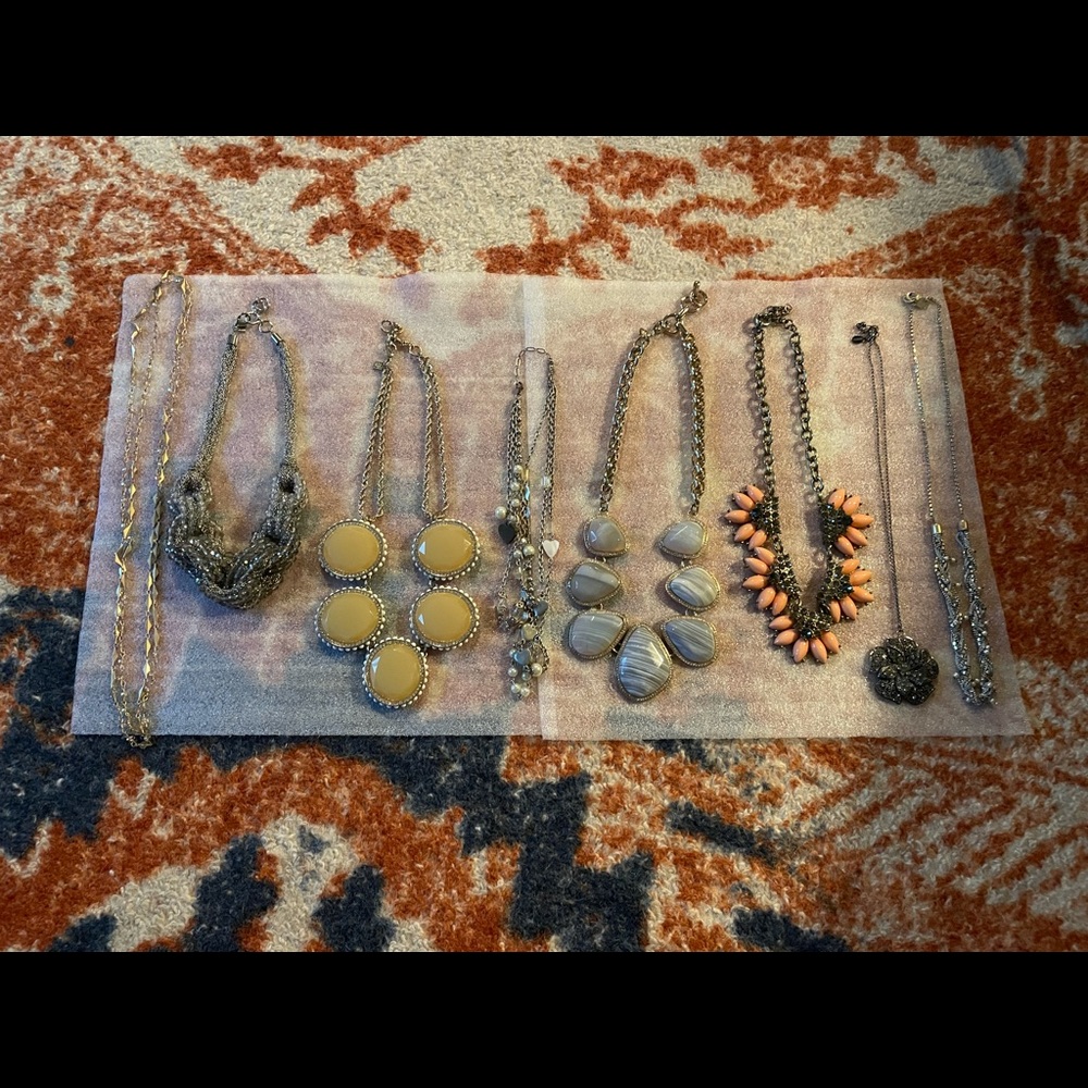 Set of 8 necklaces, banana republic, express, etc.